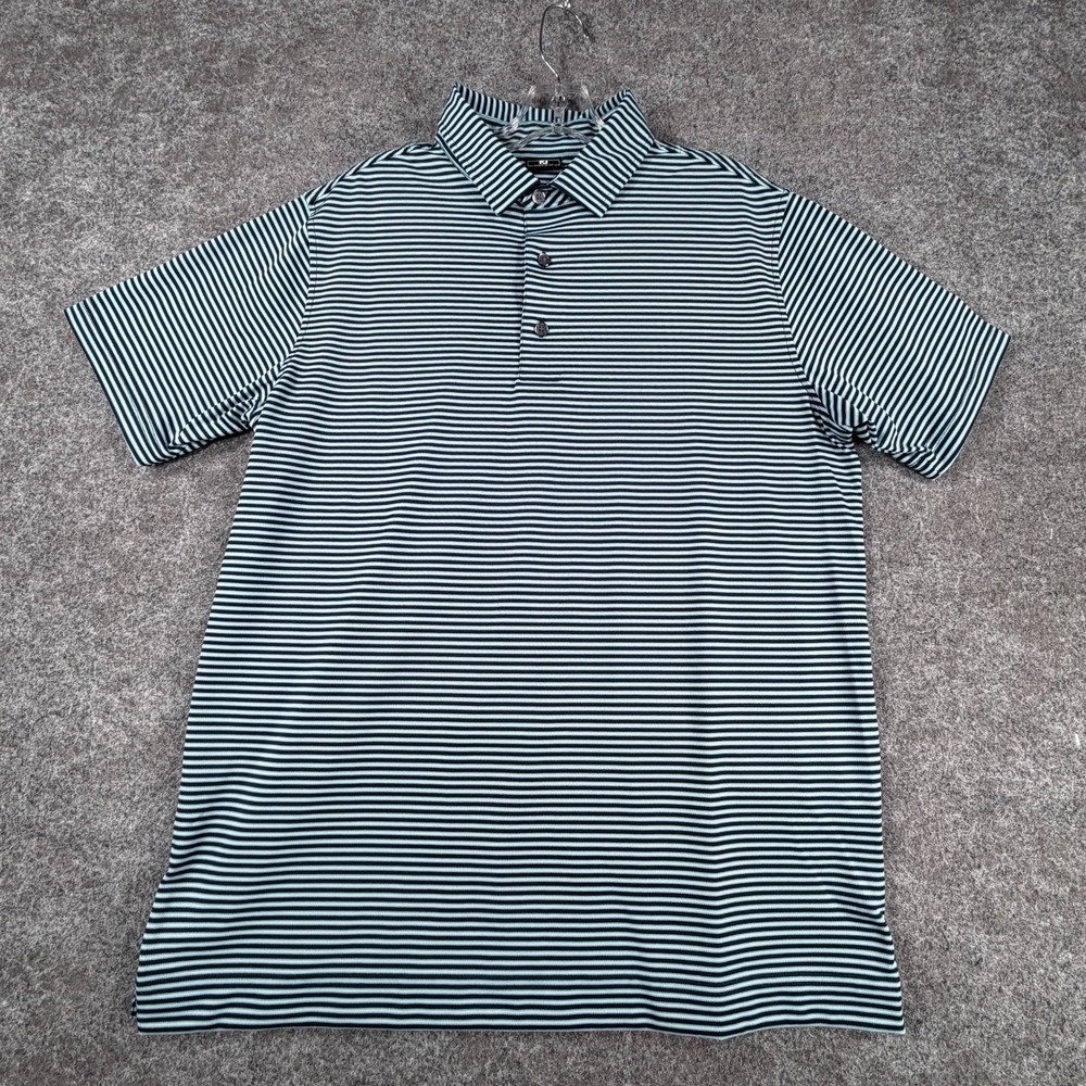 Footjoy Polo Shirt Mens Large Multicolor Striped Athletic‎ Fit Golf Performance